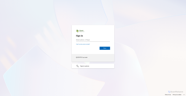 Security scan screenshot of https://questdiagnostics-my.sharepoint.com