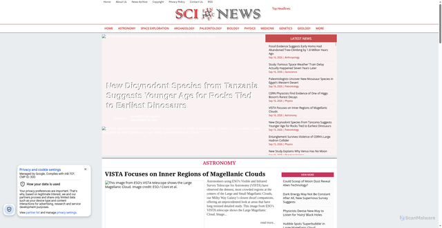 Security scan screenshot of https://cdn.sci.news