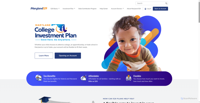 Security scan screenshot of https://maryland529.com/