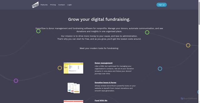 Security scan screenshot of https://donorflow.se