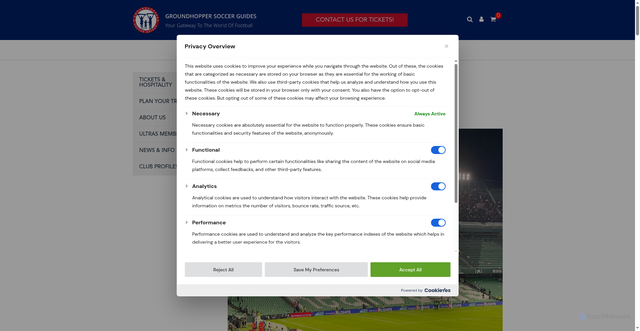 Security scan screenshot of https://groundhopperguides.com/what-is-the-copa-del-rey/