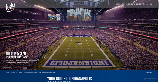Security scan screenshot of https://www.visitindy.com/things-to-do/sports/indianapolis-colts/your-guide-to-colts-game-day/