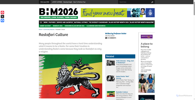 Security scan screenshot of https://www.blackhistorymonth.org.uk/article/section/real-stories/rastafari-culture/
