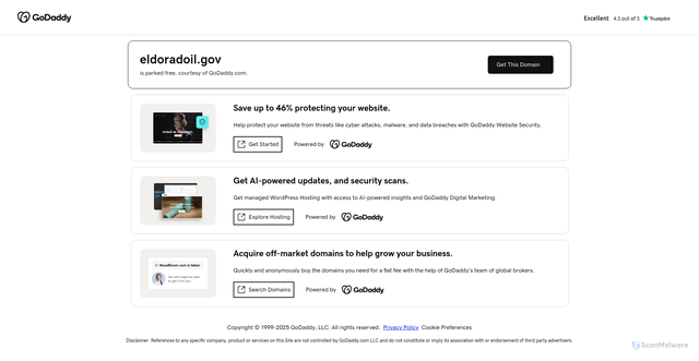 Security scan screenshot of https://eldoradoil.gov/