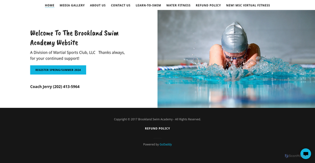 Security scan screenshot of https://brooklandswimacademy.com/