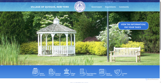 Security scan screenshot of https://villageofquogueny.gov/