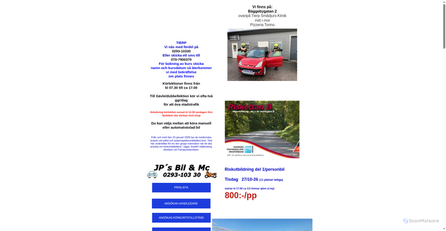Security scan screenshot of https://jpbilomc.se