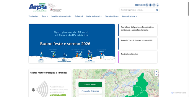 Security scan screenshot of https://www.arpa.piemonte.it/