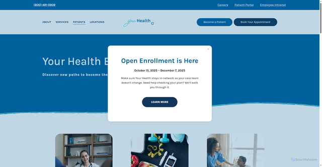 Security scan screenshot of https://www.yourhealth.org/blog/category/Health+News