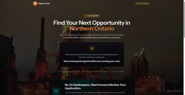 Security scan screenshot of http://algomajobs.ca/