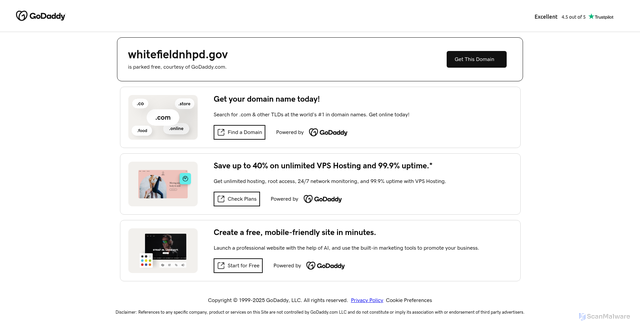Security scan screenshot of https://whitefieldnhpd.gov/