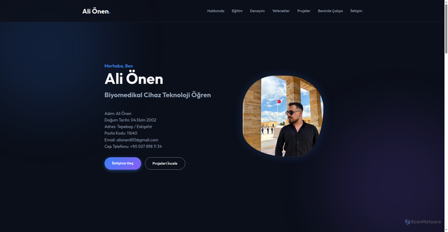 Security scan screenshot of https://alionen.com.tr/