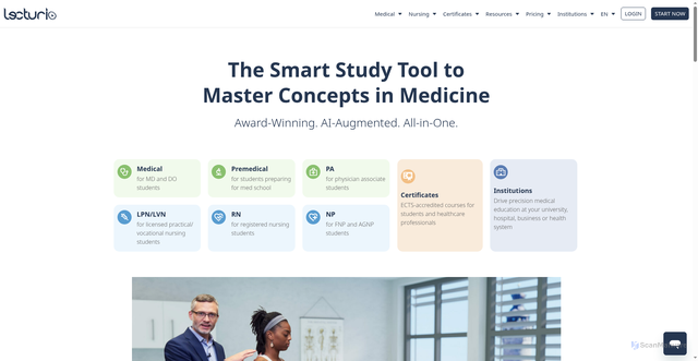 Security scan screenshot of https://lecturio.com