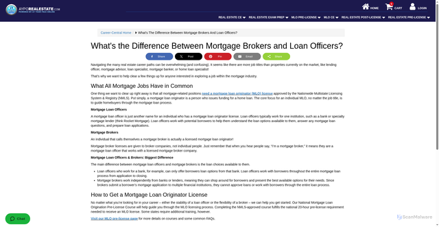 Security scan screenshot of https://www.ayporealestate.com/career-central/mortgage-broker-vs-loan-officer
