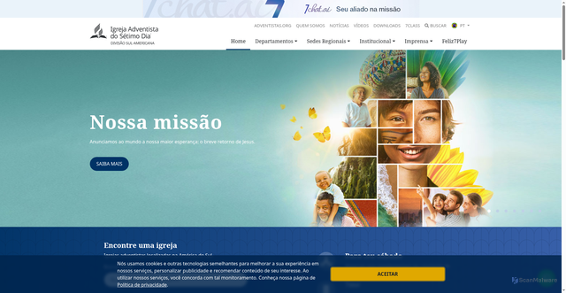 Security scan screenshot of https://adventistas.org