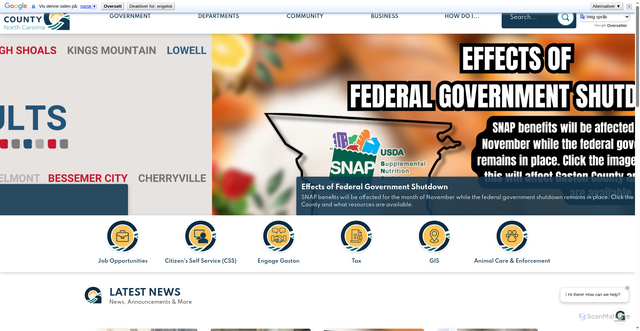 Security scan screenshot of https://gastongov.com/