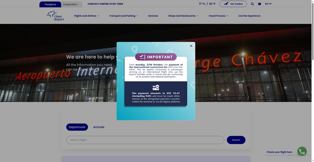 Security scan screenshot of https://www.lima-airport.com/en