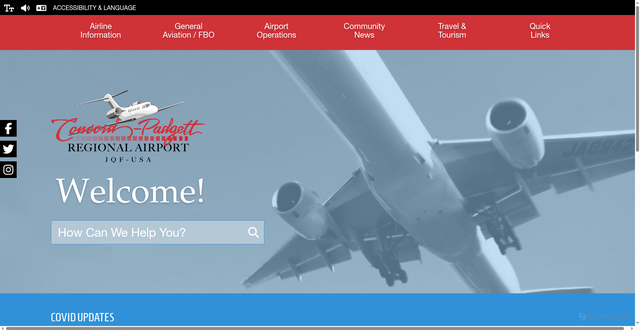 Security scan screenshot of https://www.concordairportnc.com/