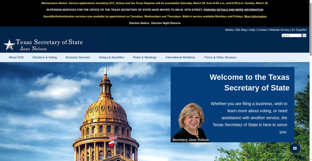 Security scan screenshot of https://www.sos.texas.gov