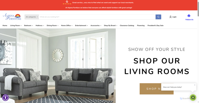 Security scan screenshot of https://alpenafurniture.net