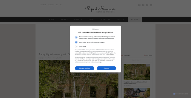 Security scan screenshot of https://pufikhomes.com