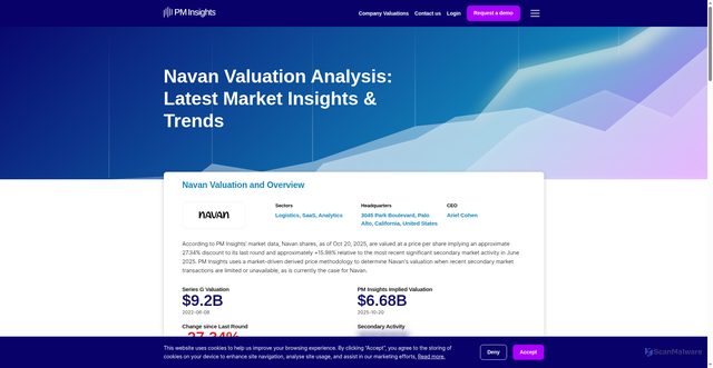 Security scan screenshot of https://www.pminsights.com/companies/navan