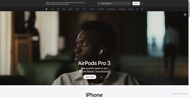 Security scan screenshot of https://asa.commerce.apple.com