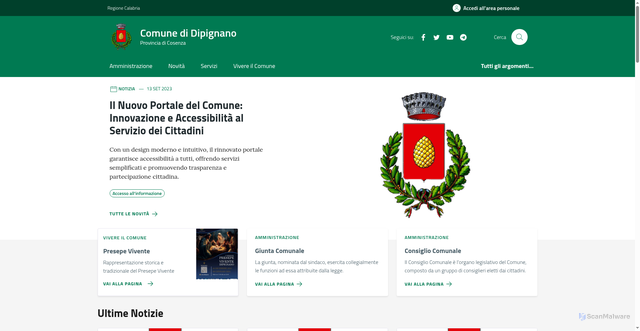 Security scan screenshot of https://comune.dipignano.cs.it