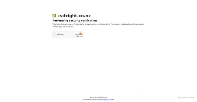 Security scan screenshot of https://eatright.co.nz