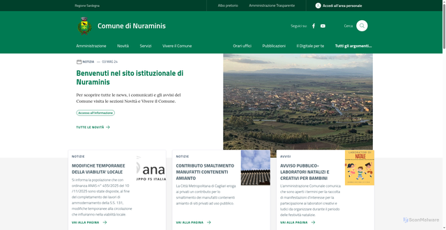 Security scan screenshot of https://www.comune.nuraminis.su.it/