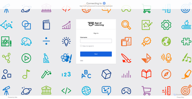 Security scan screenshot of https://aofl.okta.com