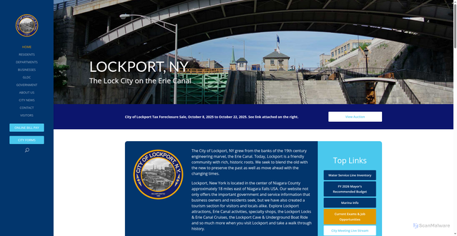 Security scan screenshot of https://lockportny.gov/