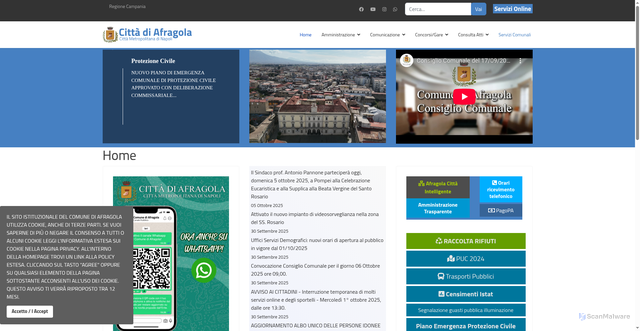 Security scan screenshot of https://www.comune.afragola.na.it/
