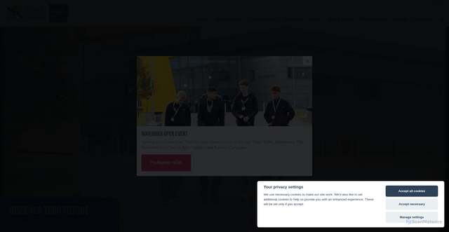 Security scan screenshot of https://stokecoll.ac.uk/