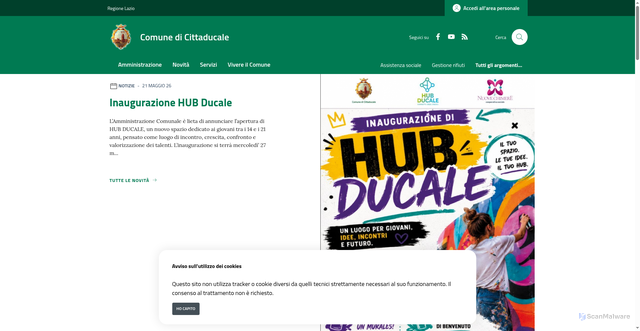 Security scan screenshot of https://www.comune.cittaducale.ri.it