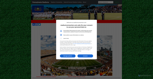 Security scan screenshot of https://stadiumconnection.com/pa/stadium.php?id=4081
