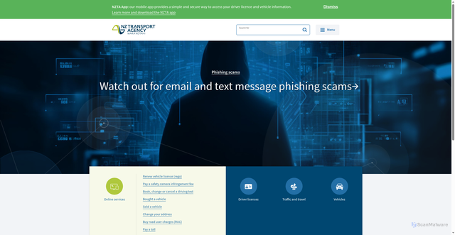 Security scan screenshot of http://nzta.govt.nz/