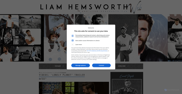 Security scan screenshot of https://liam-hemsworth.com/
