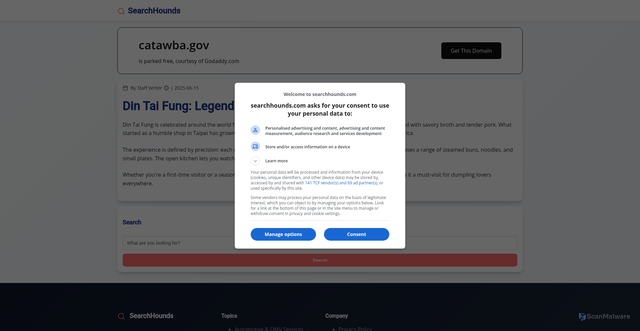 Security scan screenshot of https://catawba.gov/
