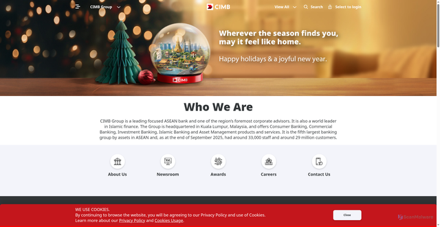 Security scan screenshot of https://cimb.com