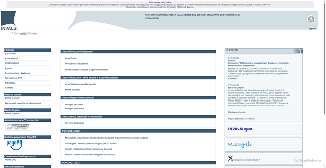 Security scan screenshot of https://www.invalsi.it/