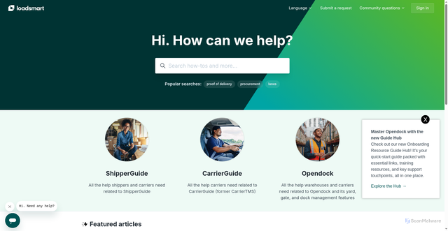 Security scan screenshot of https://communityloadsmart.zendesk.com