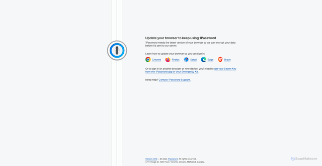 Security scan screenshot of https://qcp-capital.1password.com