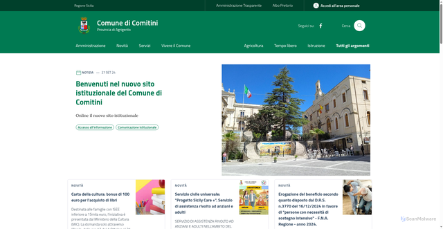 Security scan screenshot of https://www.comune.comitini.ag.it/