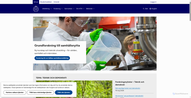 Security scan screenshot of https://www.kth.se