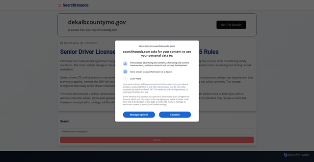 Security scan screenshot of https://dekalbcountymo.gov/