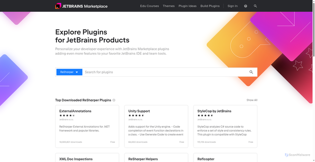 Security scan screenshot of https://resharper-plugins.jetbrains.com