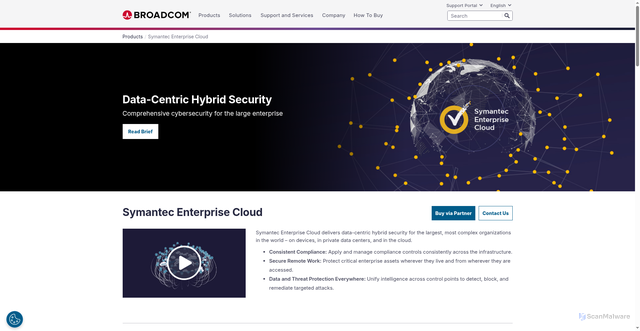 Security scan screenshot of https://www.symantec.com