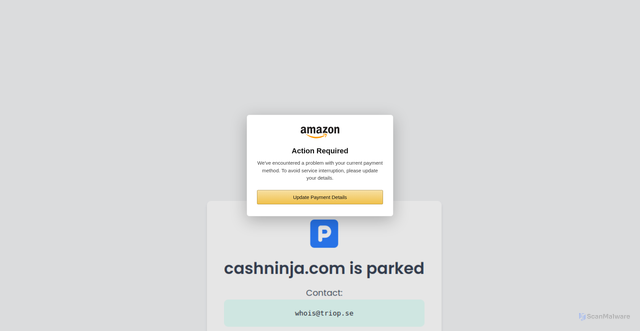 Security scan screenshot of https://9000-firebase-cloudstorage-1777303669425.cluster-thle3dudhffpwss7zs5hxaeu2o.cloudworkstations.dev/?email=sahana@cashninja.com
