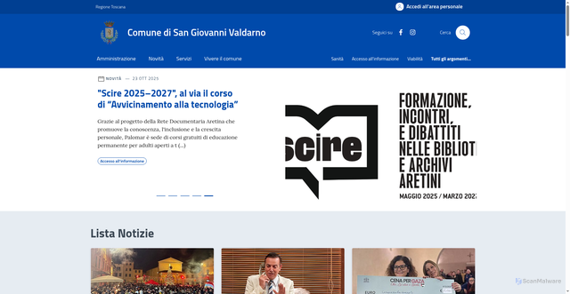 Security scan screenshot of https://comune.san-giovanni-valdarno.ar.it/